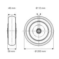 Antistatic - Conductive Wheel, 200mm dia.